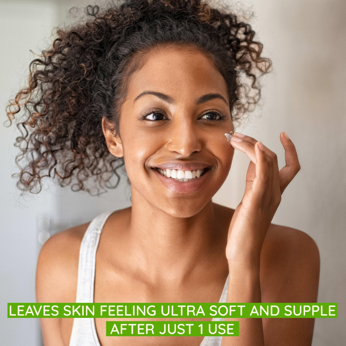 Aveeno gel droplet closeup highlighting hyaluronic acid hydration benefit