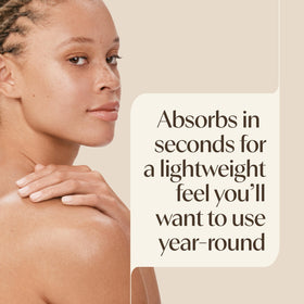 Aveeno being applied to arm after shower for fast-absorbing benefit