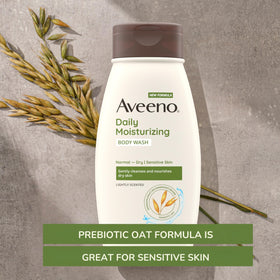 Aveeno close-up of prebiotic oat ingredient calming skin
