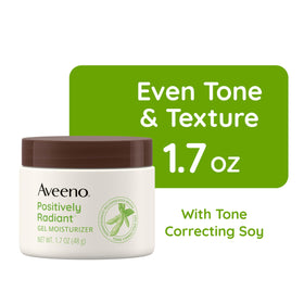 Aveeno ingredient label zoom showing soy and hyaluronic acid benefits