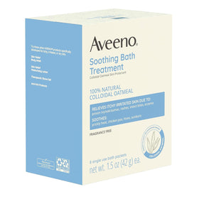 Aveeno ingredients label close-up demonstrating natural colloidal oatmeal