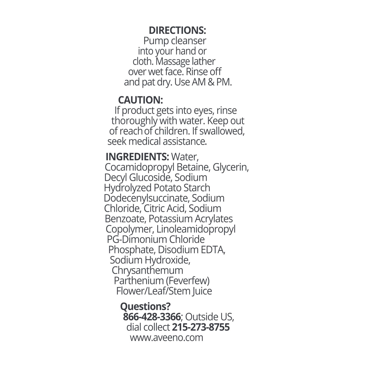 Aveeno feverfew ingredient display emphasizing botanical calming benefit