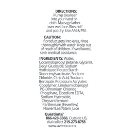 Aveeno feverfew ingredient display emphasizing botanical calming benefit