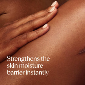 Aveeno oats and shea butter display highlighting soothing Triple Oat benefit