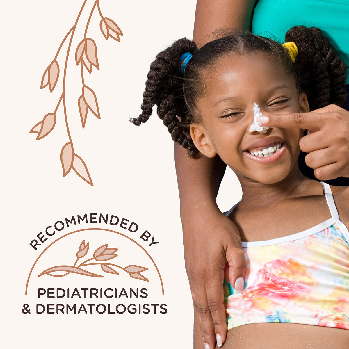 Aveeno kids stick applied to a child's cheek for targeted face protection