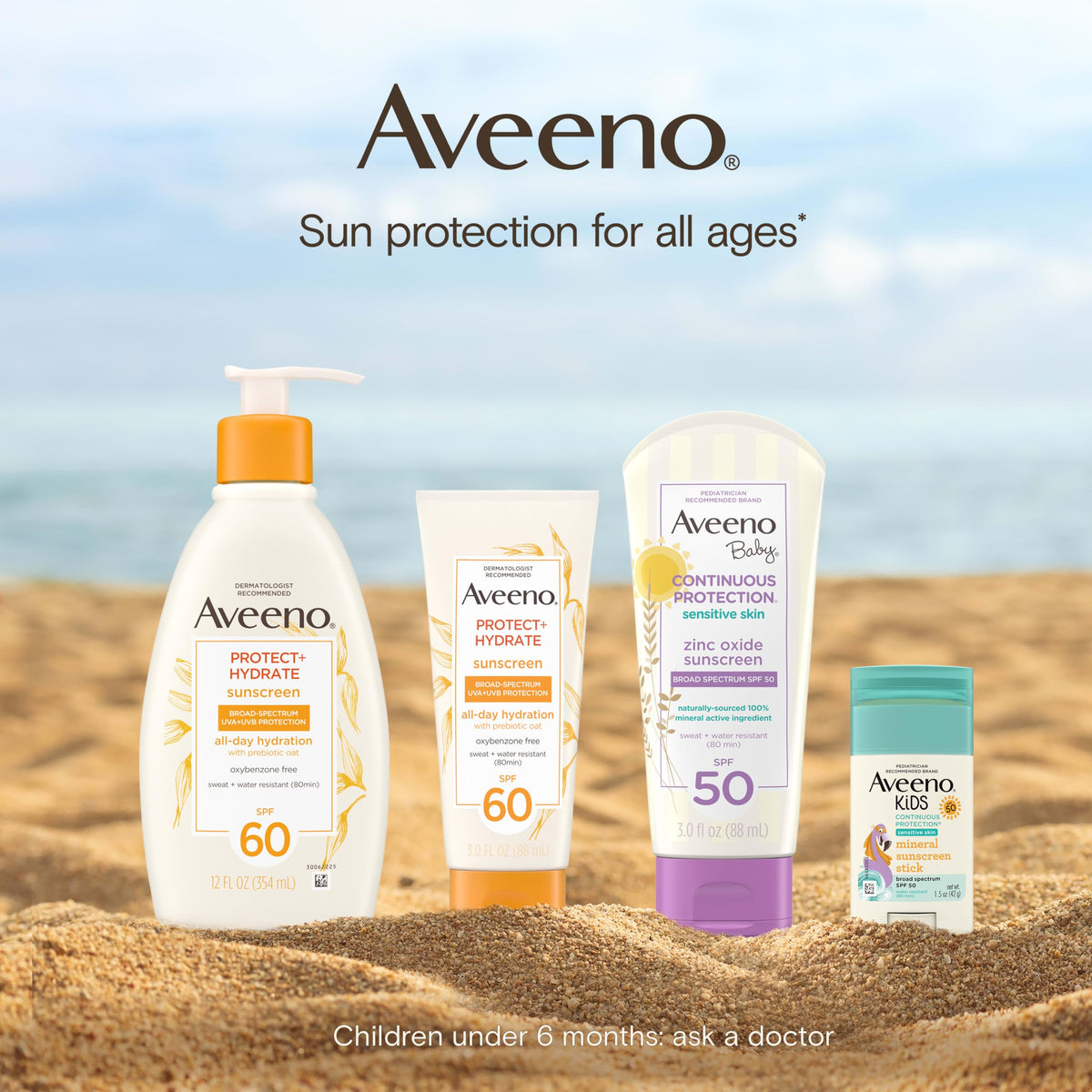 Aveeno kids tube cap close-up showing secure, no-leak convenience