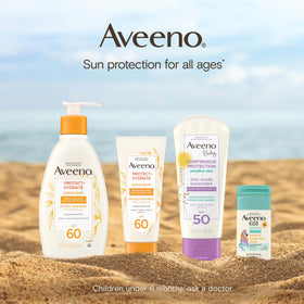 Aveeno kids tube cap close-up showing secure, no-leak convenience