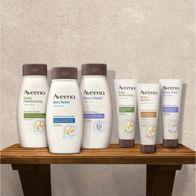 Aveeno ingredient label close-up showing fragrance-free and no sulfates