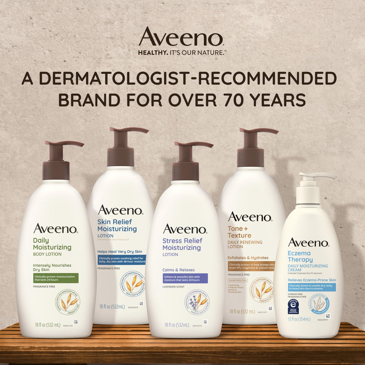Aveeno label close-up showing ingredients and fragrance-free claims clearly