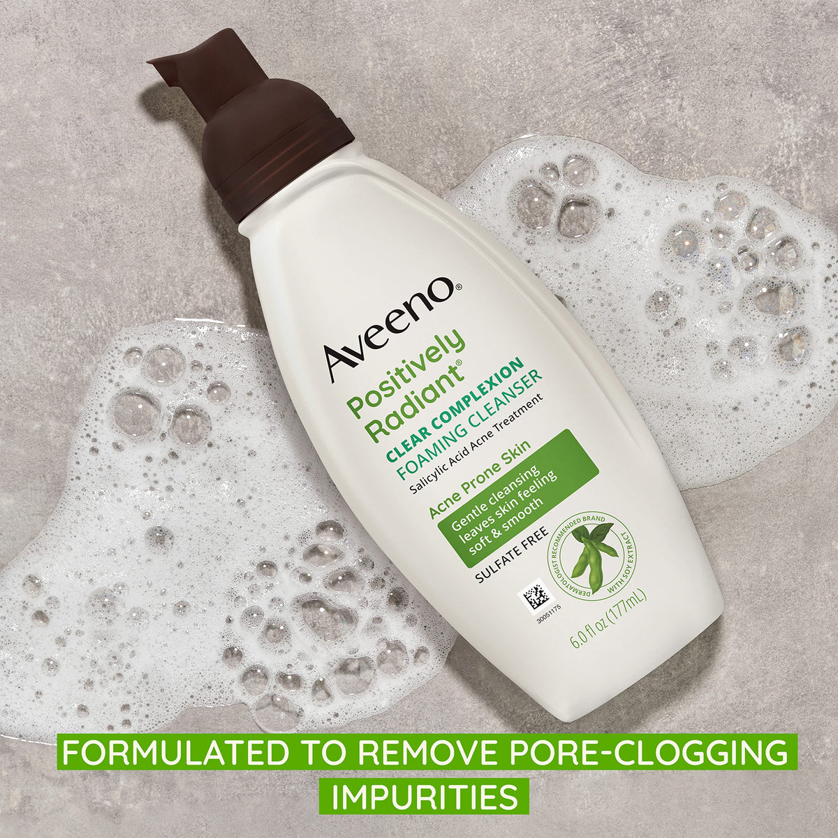 Aveeno label showing salicylic acid ingredient and clarity benefit