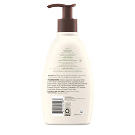 Aveeno bottle on bathroom counter suggesting daily skincare convenience