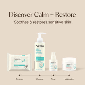 Aveeno displayed in a bathroom morning routine to show everyday use