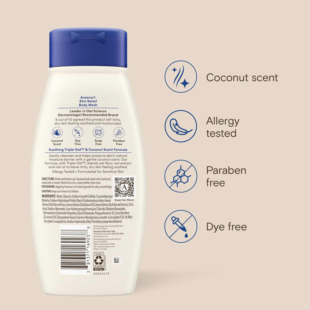 Aveeno on bathroom shelf in lifestyle scene showing calming routine benefit