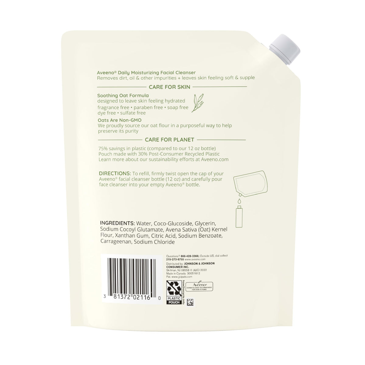 Aveeno lifestyle image of woman washing face showing soft, hydrated skin
