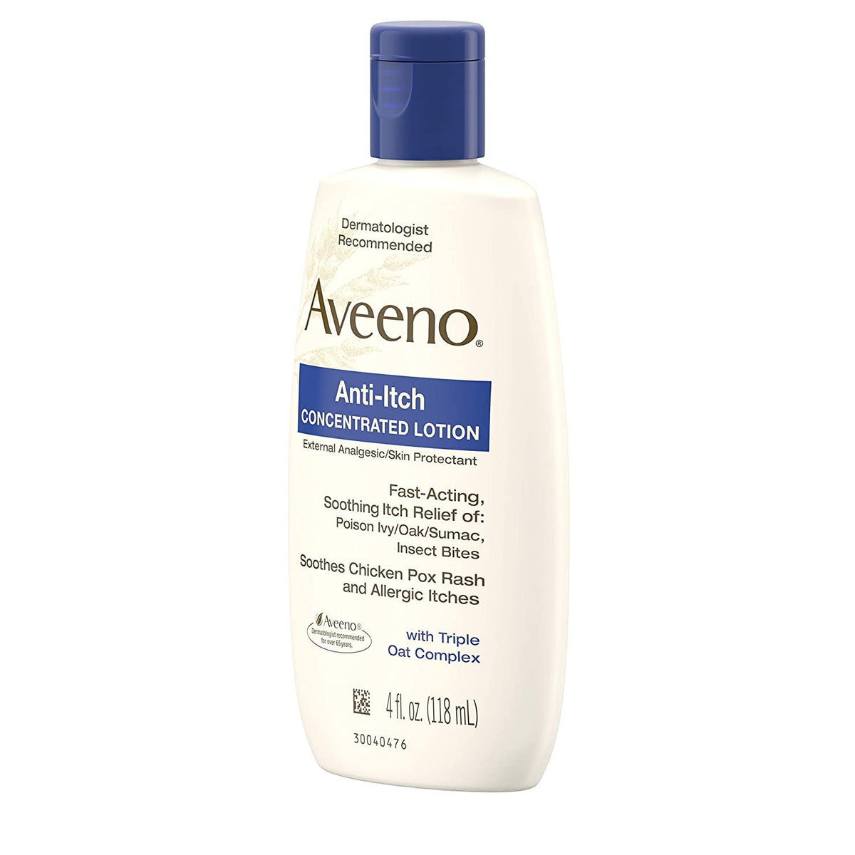 Aveeno lotion applied to forearm illustrating fast absorption and soothing feel
