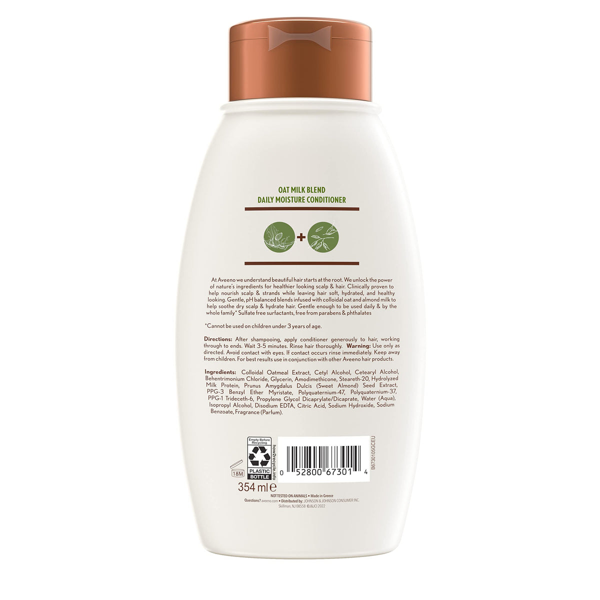 Aveeno product next to oats and almonds highlighting natural ingredients