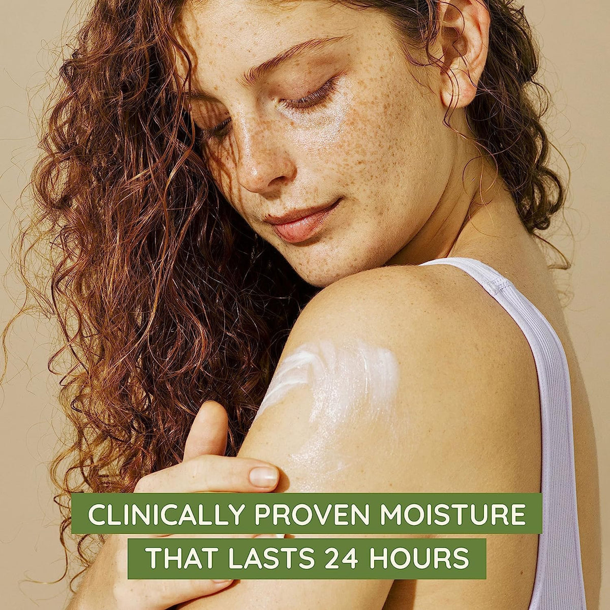 Aveeno pump application close-up demonstrating convenient dispensing for quick use