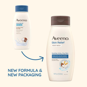 Aveeno pump dispensing body wash foam for gentle, non-drying cleanse benefit