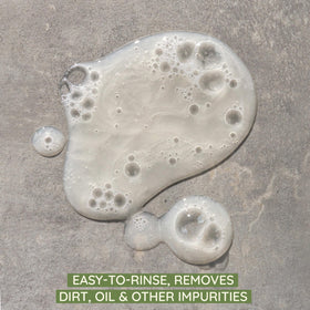 Aveeno pump dispensing cleanser texture and easy-rinse benefit