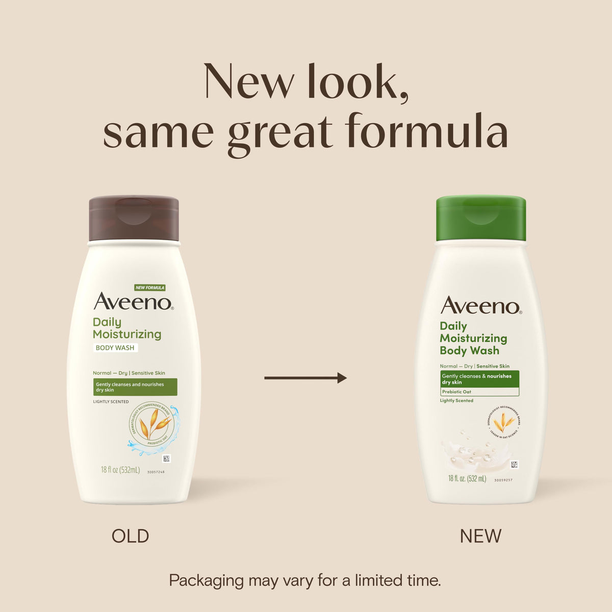 Aveeno bottle dispensing creamy lather demonstrating gentle cleansing performance