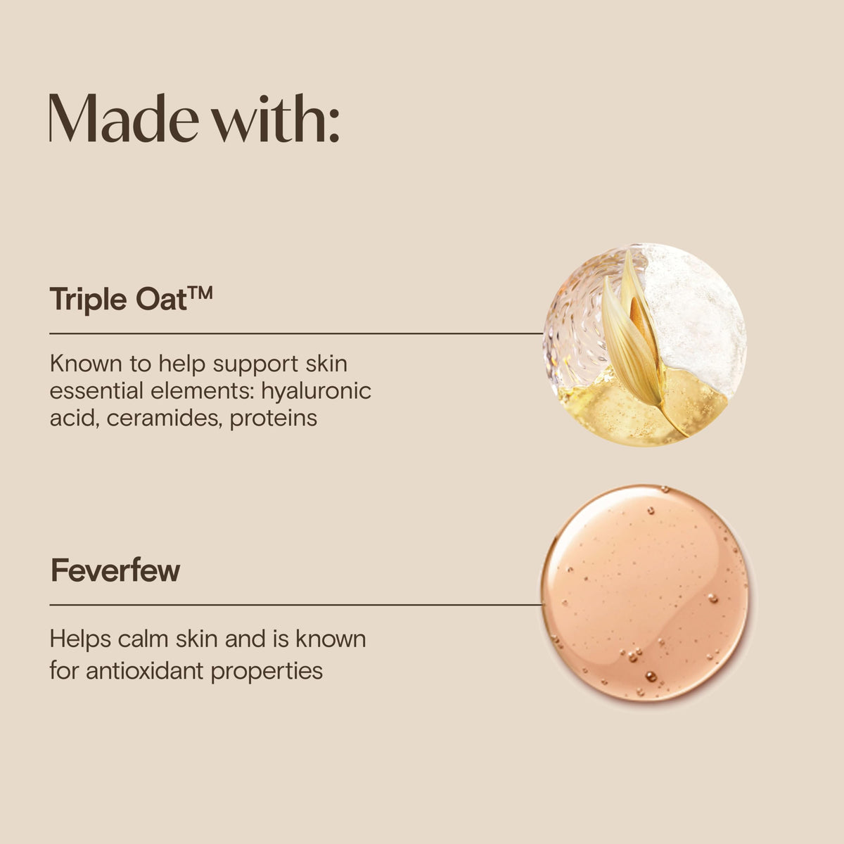 Serum on fingertips ready to apply showing Aveeno quick-absorb benefit