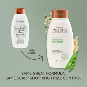 Aveeno shampoo pouring from bottle demonstrating lightweight pour