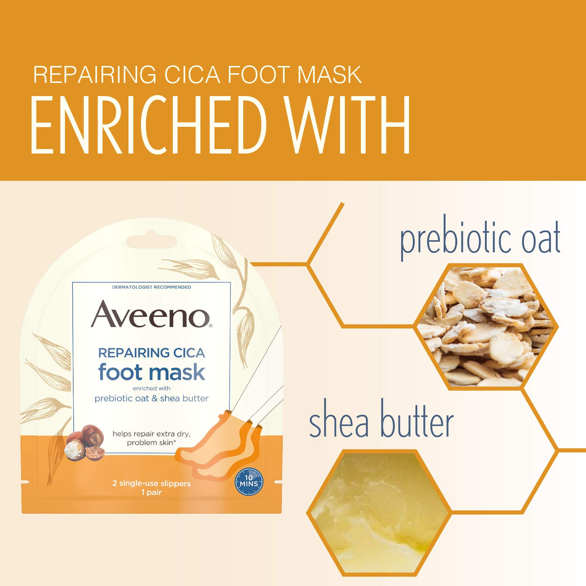 Aveeno gloves beside a hand to show size and fit advantage