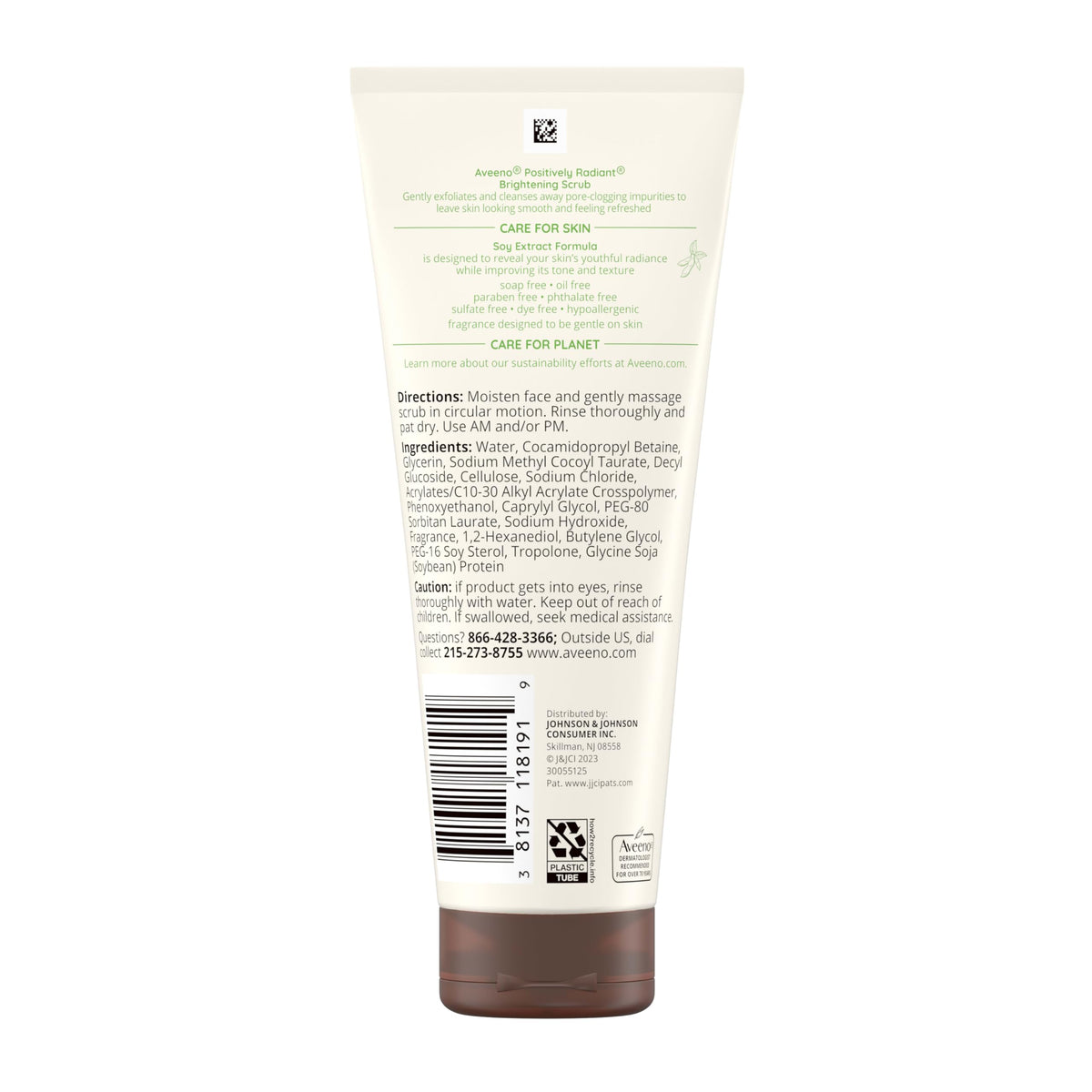 Aveeno 7 oz tube held next to hand showing scale and travel-friendly size convenience