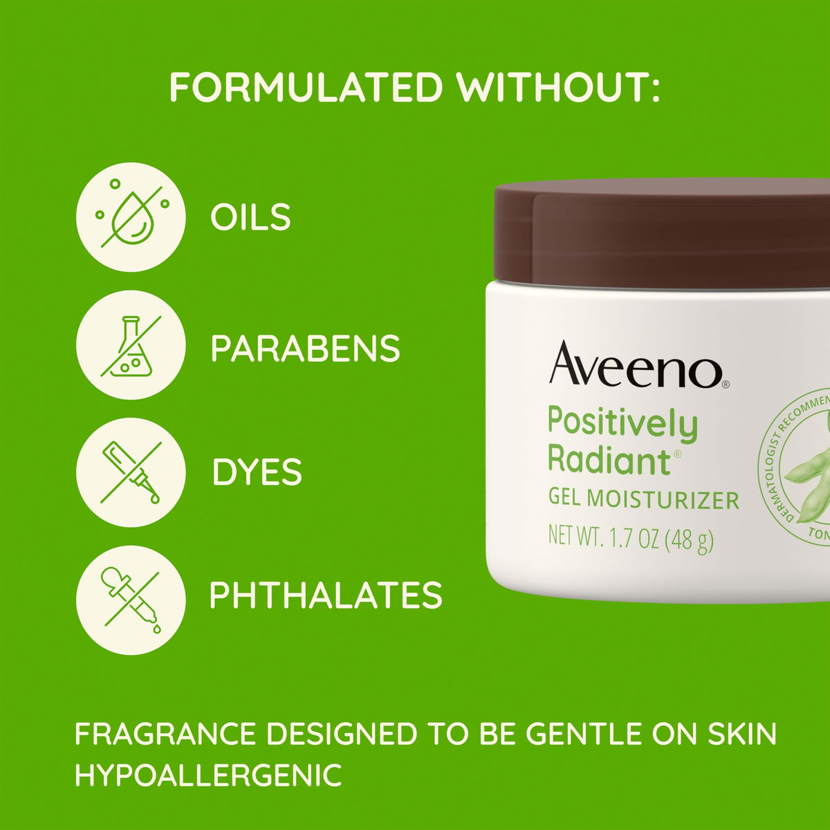 Aveeno jar beside a coin illustrating 1.7 oz size and travel convenience