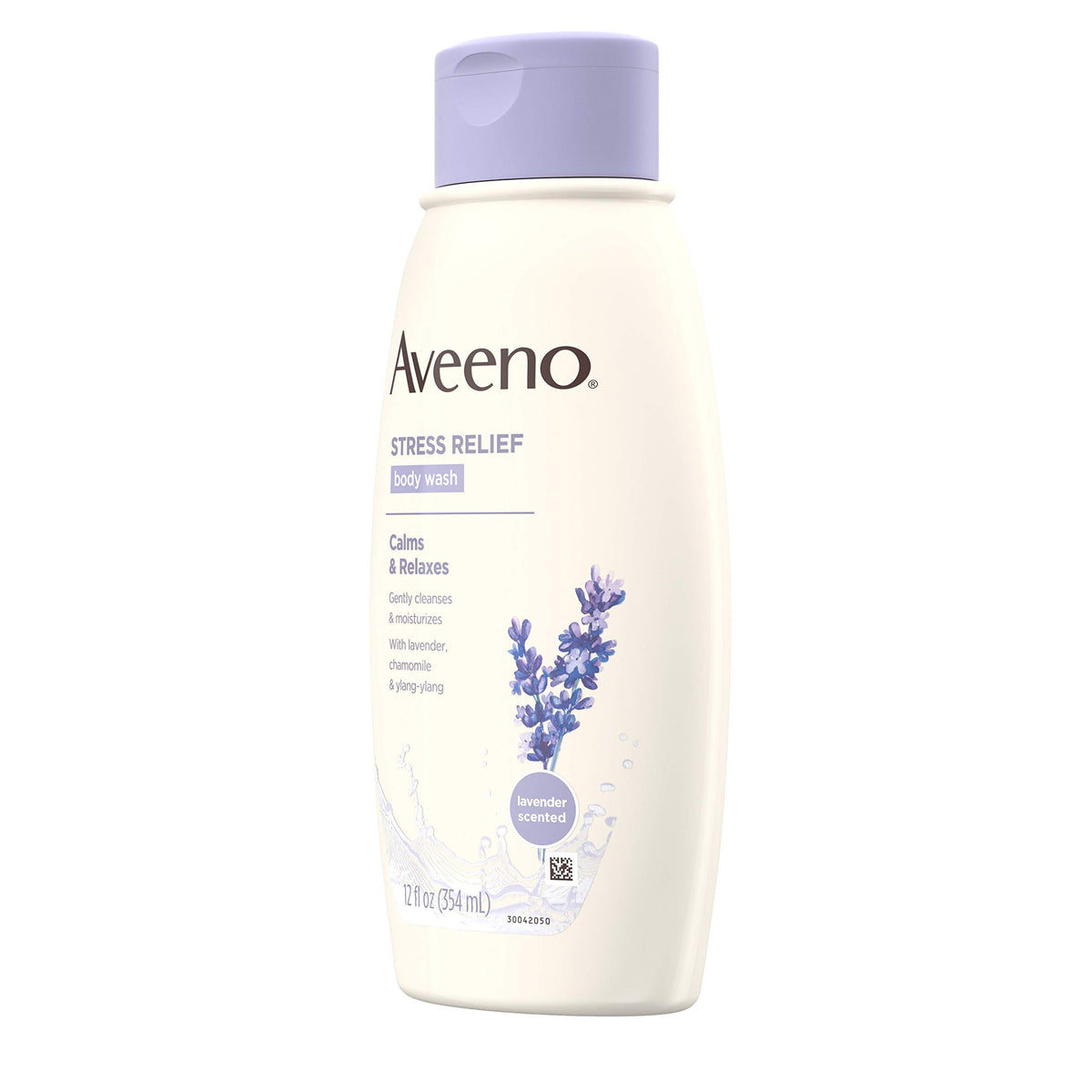Aveeno bottle on bathroom shelf demonstrating relaxing routine