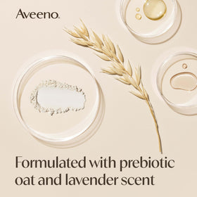 Aveeno lotion on bedside table suggesting nighttime relaxation routine