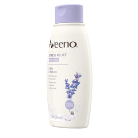 Aveeno bottle being dispensed for easy shower application