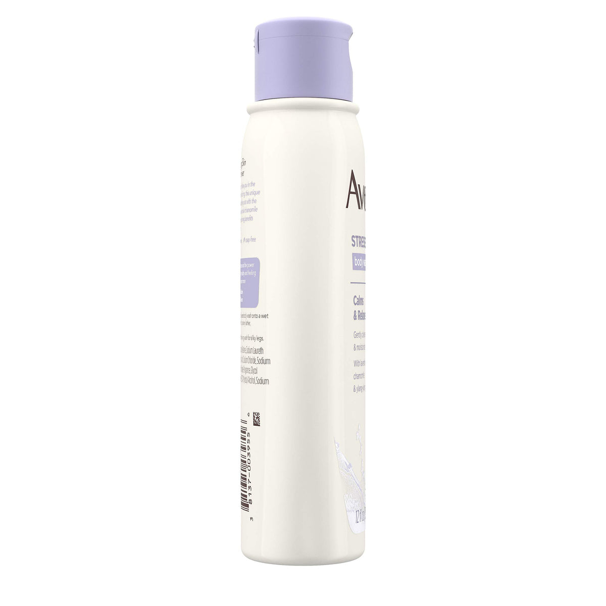 Aveeno bottle in hand showing 12 fl oz size and portability