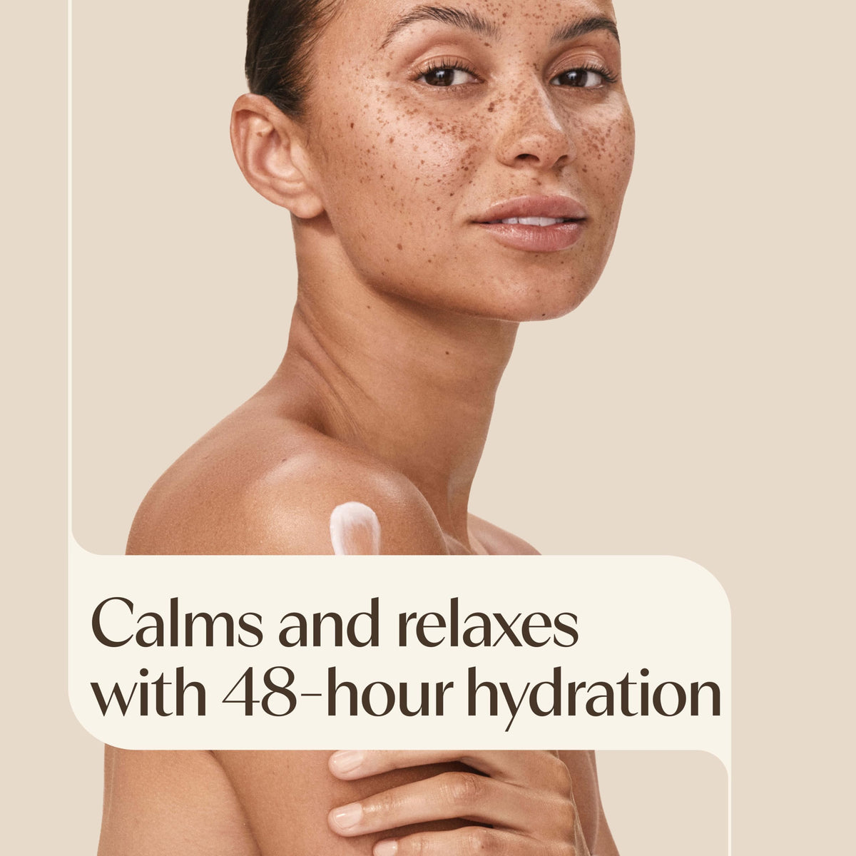 Aveeno lotion texture swirl illustrating fast-absorbing creamy finish