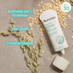 Aveeno sunscreen being applied to hand demonstrating easy spreadability