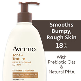 Aveeno close-up lotion texture demonstrating smooth, lightweight absorbency