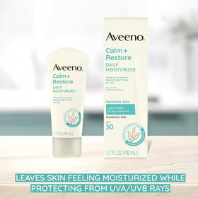 Aveeno lotion texture close-up illustrating lightweight hydration