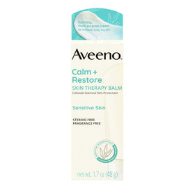 Aveeno Triple Oat Complex graphic emphasizing calming and hydrating effects
