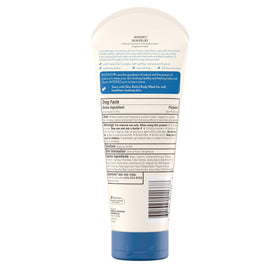 Aveeno back label close-up with ingredients list, benefit: transparency for sensitive users