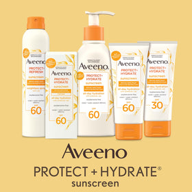 Aveeno back label ingredient panel showing gentle, dermatologist-recommended formula