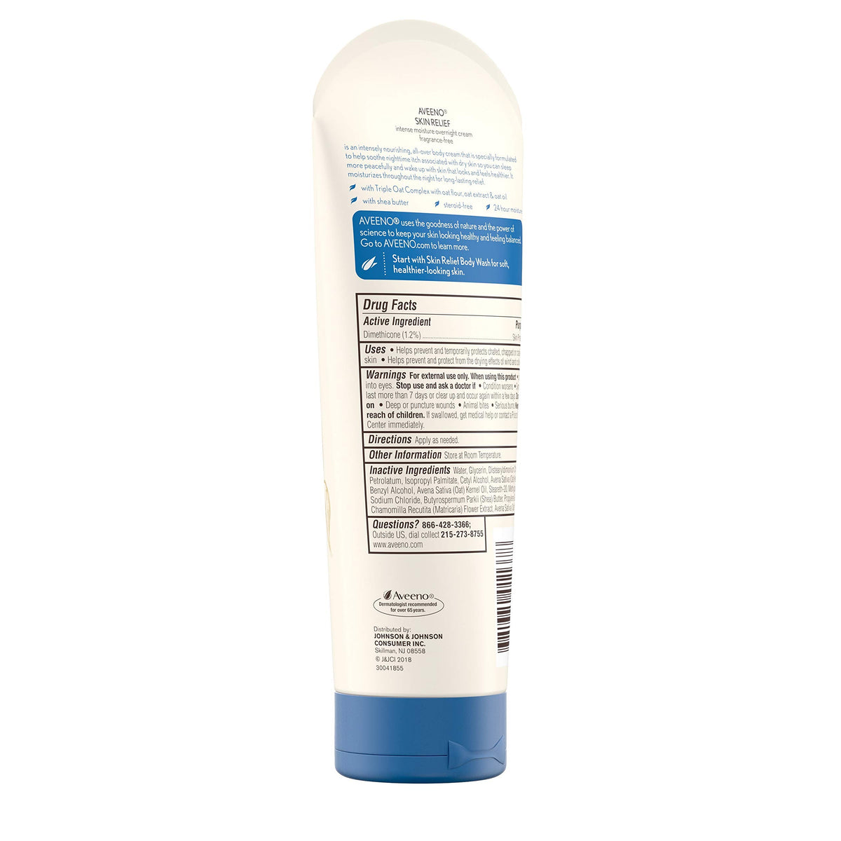Aveeno tube beside natural shea butter in bowl, benefit: showcases nourishing shea ingredient