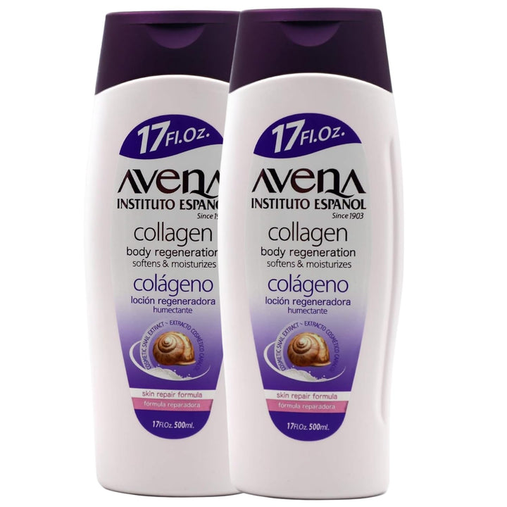 Avena Instituto Espanol front packaging showing two 17 fl oz bottles and benefits