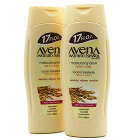 Avena Instituto Espanol front packaging showing the two 17 fl oz bottles and benefits