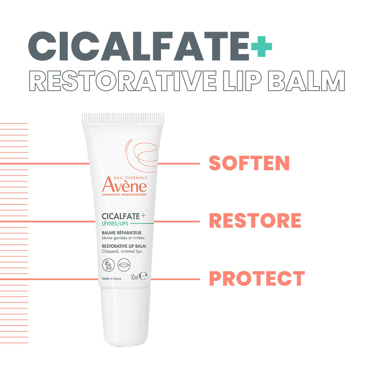 avène cicalfate application on lips demonstrating soothing effect and nonsticky finish