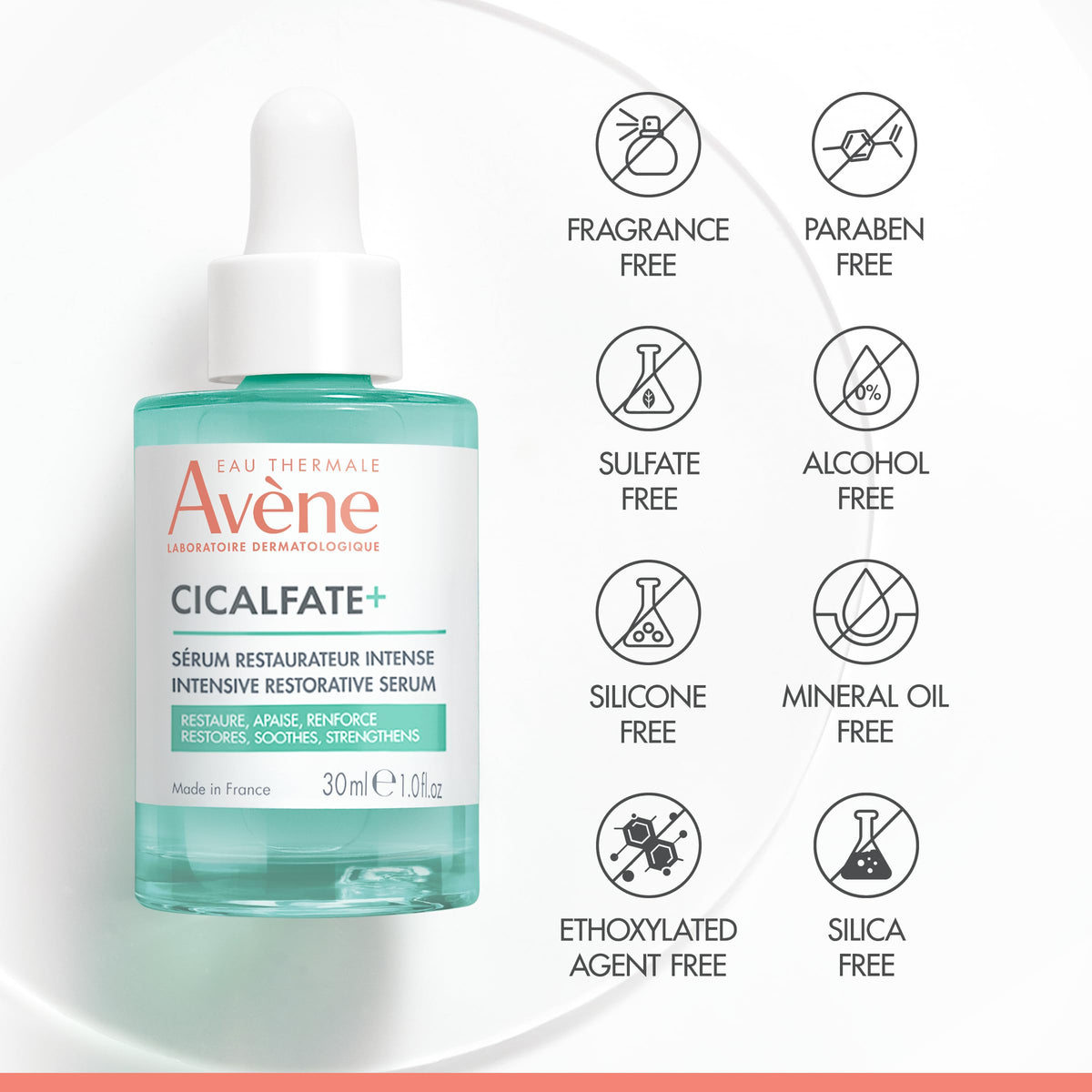Eau Thermale Avène applying serum to face to soothe sensitivity and strengthen barrier