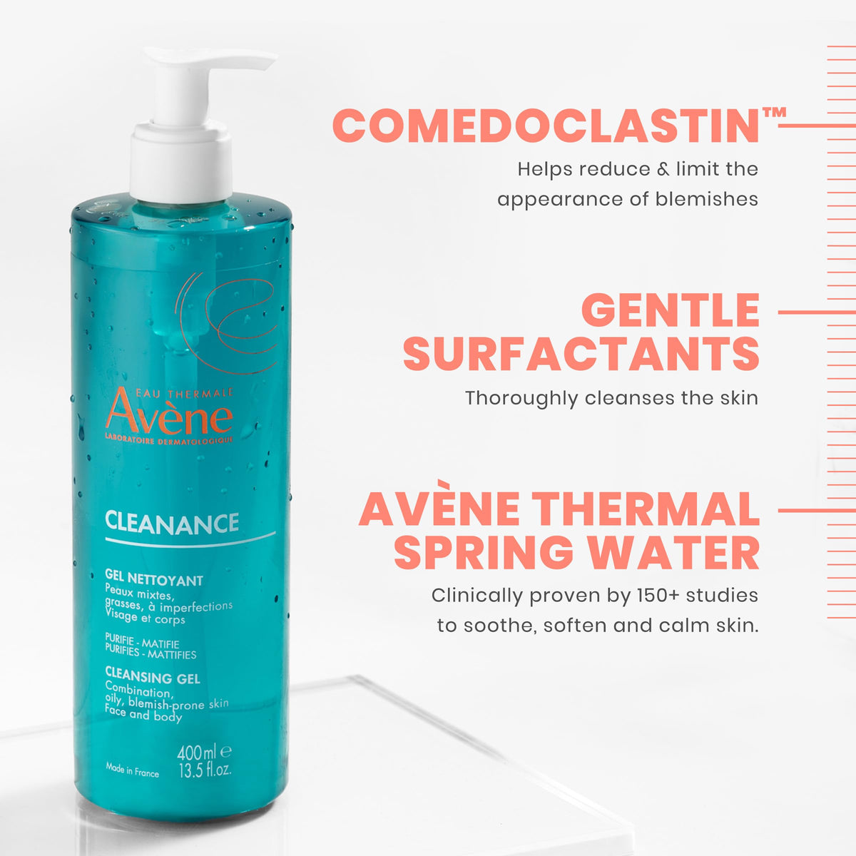 Product used in shower on back showing body acne-prone area care