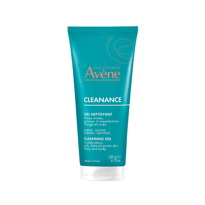 Avène Cleanance front packaging showing bottle and calming branding benefit