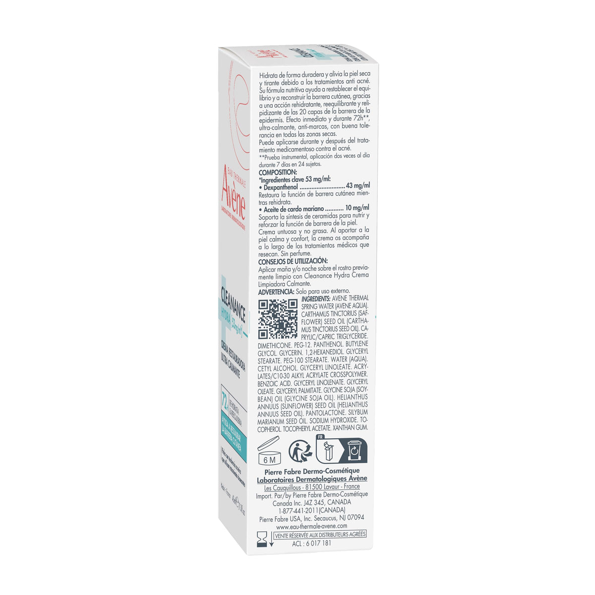Eau Thermale Avène close-up on skin after application showing reduced redness appearance