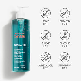 Close view of silymarin ingredient with Avène label indicating oil control