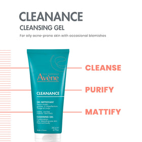 Avène Cleanance gel texture on hand demonstrating gentle lather and control benefit